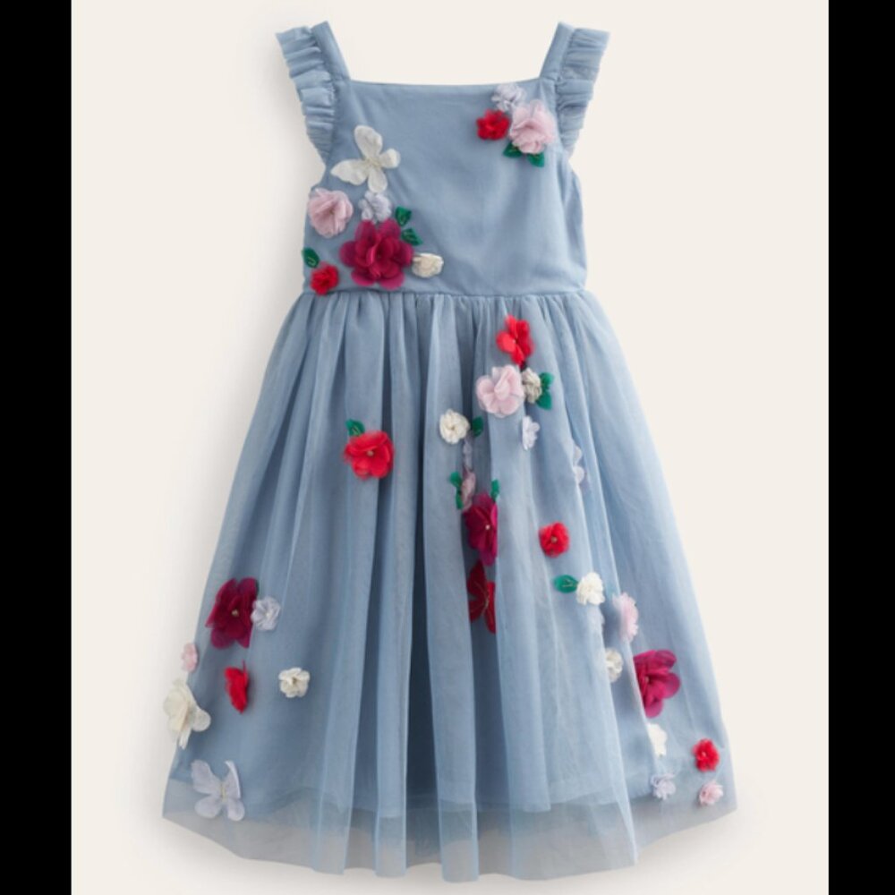 Boden Flutter Flower Tulle Dress (3-4y)